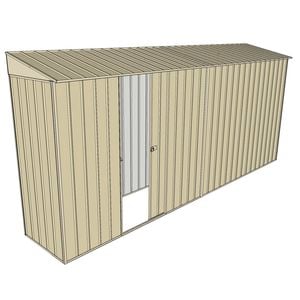 Build-a-Shed 0.8 x 4.5 x 2m Skillion Single Sliding Side Door Shed - Cream