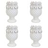 4PK LVD Ceramic 22cm Pillar Candle Holder Pineapple Pedestal - White