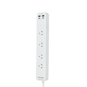  Jackson 20W White USB-A + USB-C 4 Outlet Powerboard