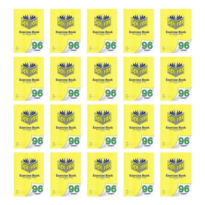 20x Spirax 117 Exercise Book A4 18mm Dotted Thirds 96 Pages Notebook Yellow