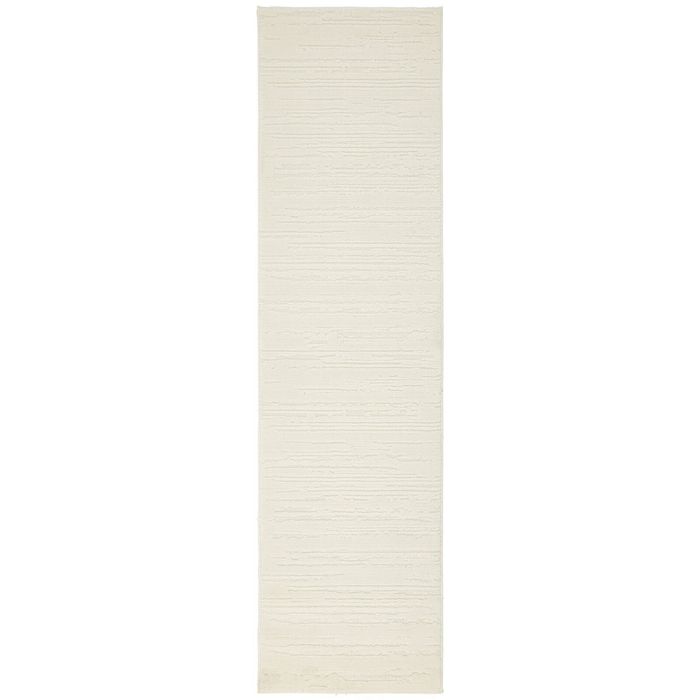 Elias Ezra White 400x80cm Runner - Large Pet Friendly Power Loomed Rug