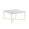 Modern Furniture KOLINA Glass Coffee Table 80cm - White & Golden Chrome
