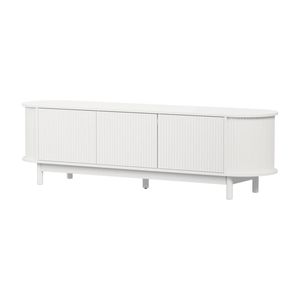 Oikiture TV Cabinet Wooden Entertainment Unit Stand 160cm White