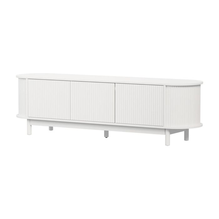Oikiture TV Cabinet Wooden Entertainment Unit Stand 160cm White