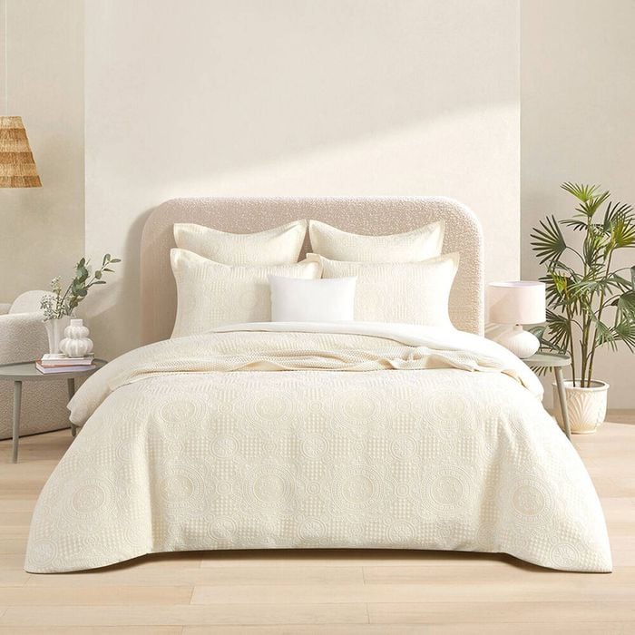 Renee Taylor Dakota Jacquard European Square Pillowcase 65x65cm Beige