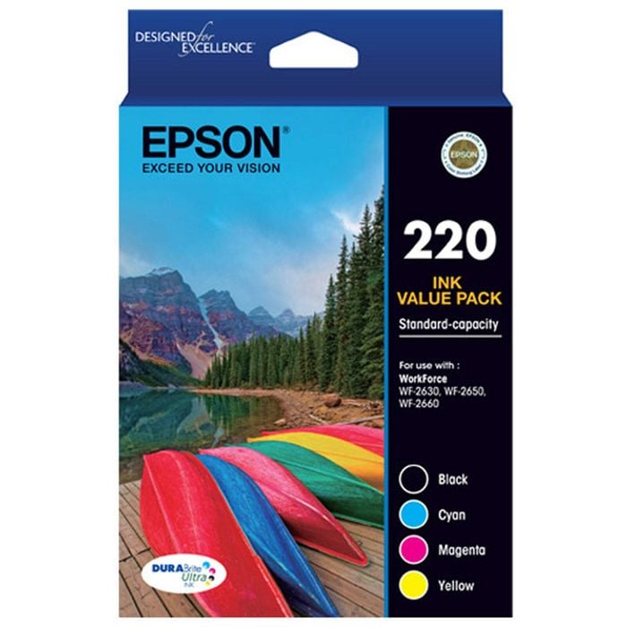 Epson GENUINE Epson 220 4 Ink Cartridge Value Pack WF-2630 WF-2650 WF-2660 T293692