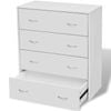 vidaXL Sideboard with 4 Drawers White Living Room Side Cabinet Home Organiser