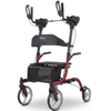 Altus Premium Upright Rollator Walker with Seat and Forearm Support - Red