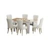 Oikiture  7PCS Dining Sets 160cm Extendable Dining Table with Dining Chairs Velvet Beige