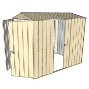 Build-a-Shed 1.5 x 2.3 x 2.3m Single Sliding Side Door Gable Shed - Cream