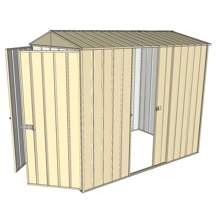 Build-a-Shed 1.5 x 2.3 x 2.3m Single Sliding Side Door Gable Shed - Cream