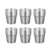 SOGA 260ml Stainless Steel Cups Set of 6 Reusable Durable Silver Drinking Tumblers