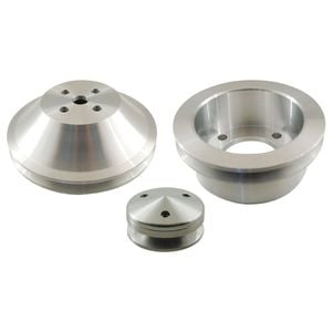 Cal Custom V Groove Aluminium Pulley Set (set B), Suits Ford Windsor/cleveland 1969+