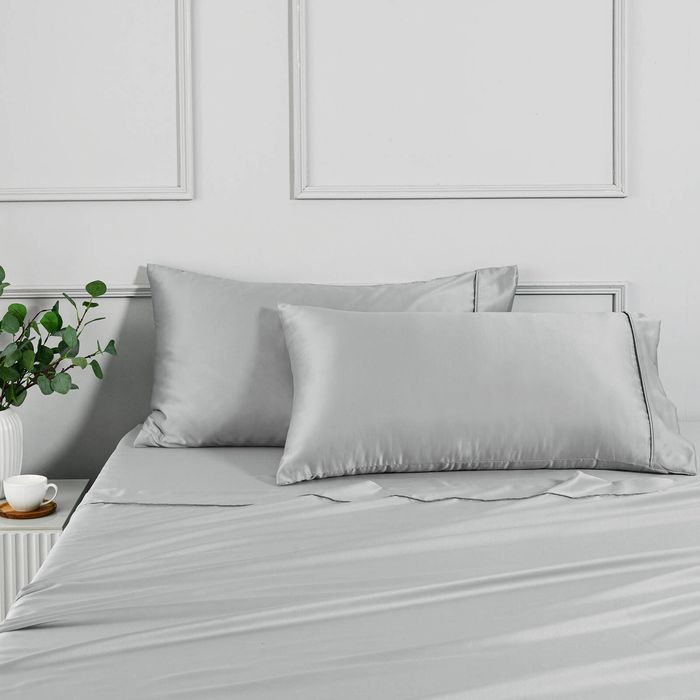 Dreamaker Matte Satin King Pillowcase Grey - Twin Pack