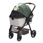 Ibiyaya Retro Luxe Folding Pet Stroller for Pets up to 30kg - Soft Sage