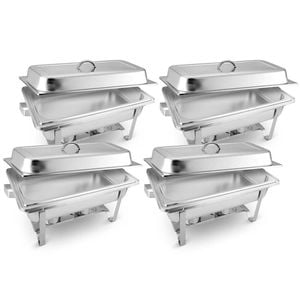 SOGA 4 Pack Chafing Dish 9L Full Size Stainless Steel Food Warmer