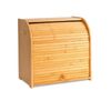 CARLA HOME Large Bamboo Bread Box Storage Organizer with Roll Top for Kitchen Counter