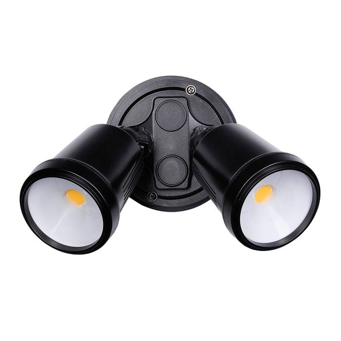 Brilliant Black Raptor III Twin Flood Light