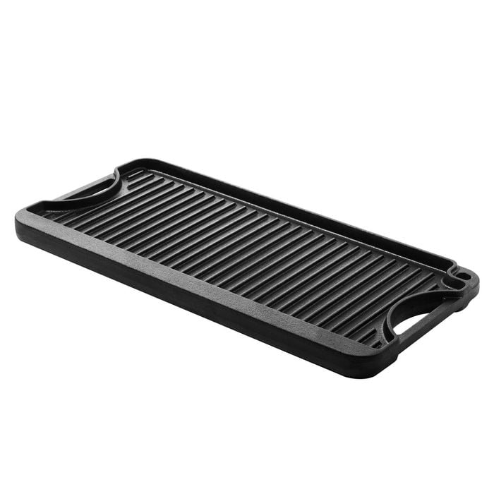 VEVOR Reversible Grill Iron with Handle Black Family Cookware for Camping Activity