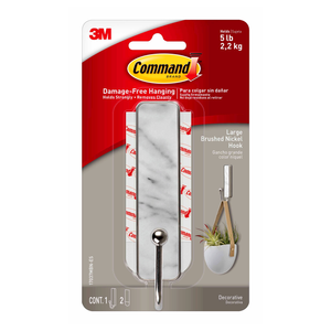 Command Large Marble Finish Adhesive Hook - Marble