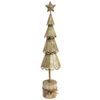 LVD Metal/Wood Xmas Tree On Stump Christmas Holiday Decor Large 37.5cm Gold