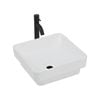 CIBO White Rise Square Semi Inset Ceramic Basin