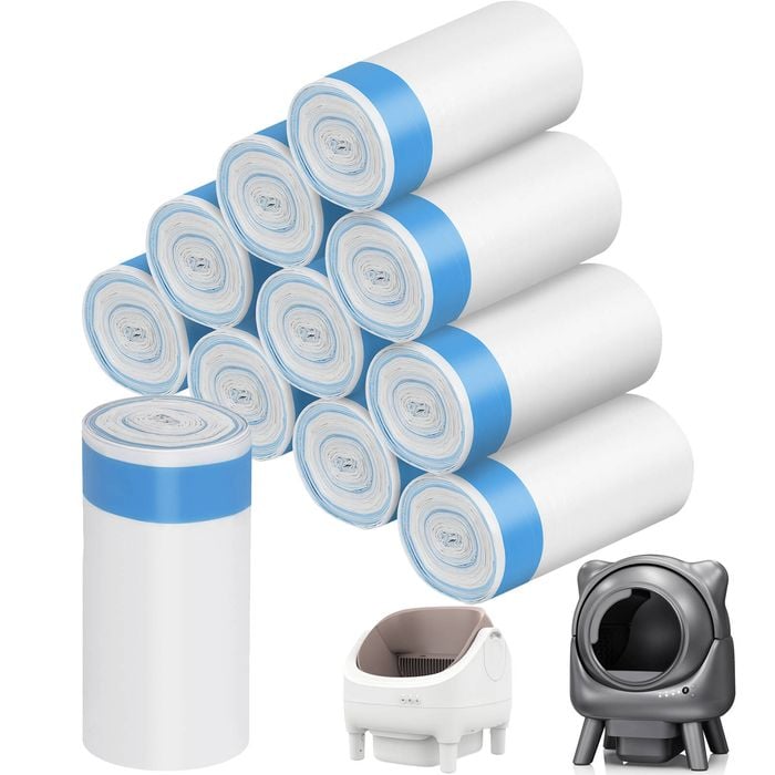 Advwin 200PCS Drawstring Cat Litter Box Liners Cat Litter Waste Receptacles Bags