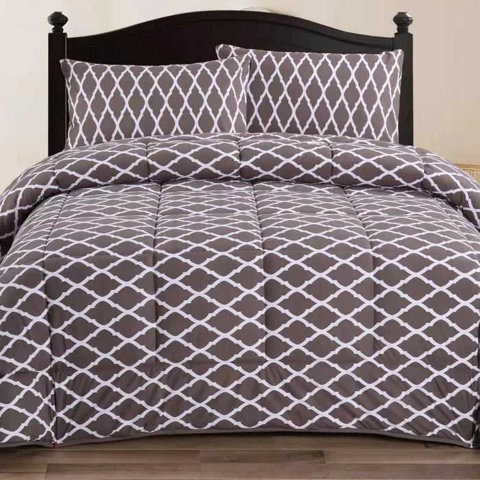 Ramesses Mirco Flannel Comforter Set Printing/Solid-Diamond Flower
