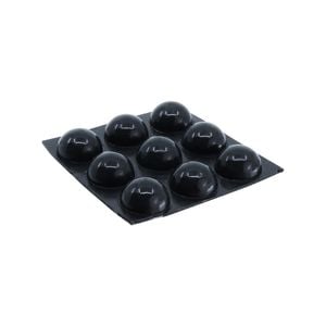 Surface Gard 16mm Black Round Rubber Bumper - 9 Pack