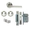 Miles Nelson Satin Nickel Forli Round Entrance Set