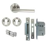 Miles Nelson Satin Nickel Forli Round Entrance Set