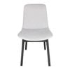 SK Designer Living | Cozy Upholstered Dining Chair | Black Legs - Light Grey Fabric