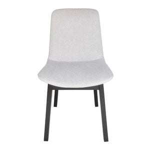 SK Designer Living | Cozy Upholstered Dining Chair | Black Legs - Light Grey Fabric