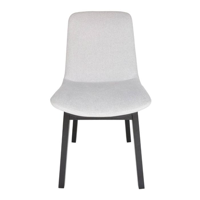 SK Designer Living | Cozy Upholstered Dining Chair | Black Legs - Light Grey Fabric