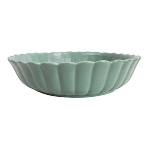 Belle Bayleaf 25.5cm Ceramic Shallow Serve Food Dish Bowl Round Tableware Green