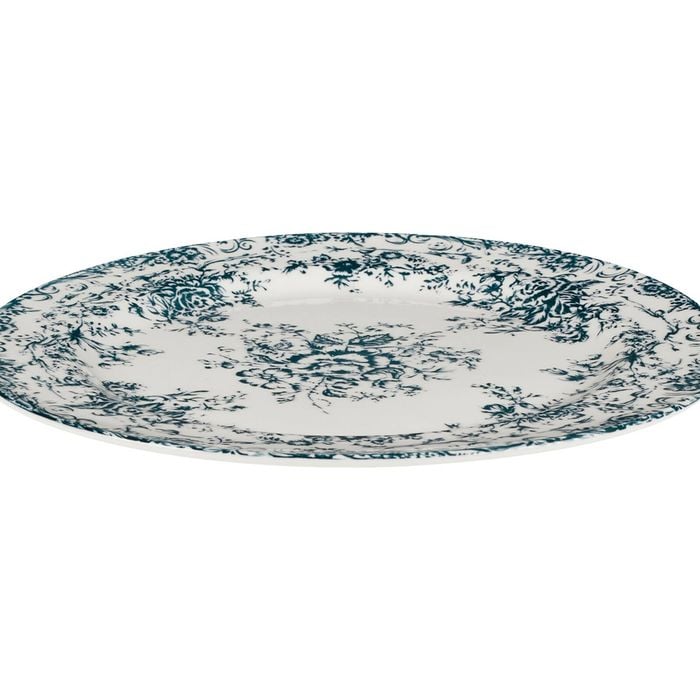 Casa Domani Dinner Plate Rosetta Rim Antique Blue 26.5cm Dishwasher Safe