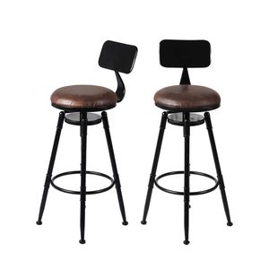Levede 4x PU Leather Industrial Bar Stools Swivel