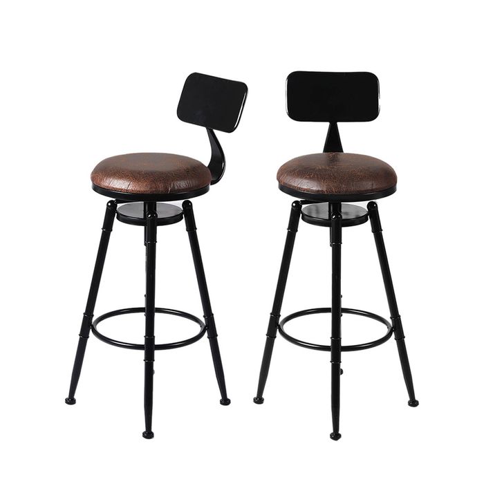 Levede 4x PU Leather Industrial Bar Stools Swivel