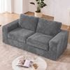 Advwin 162cm 2 Seater Floor Sofa Loveseat Bean Bag Chair Boneless Couch Corduroy No Assembly Cloud Sofa Grey