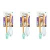 3x 2pc Topchef Silicone/Bamboo Whisk Brush Kids Baking Utensil Set Assorted