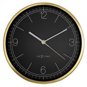 NeXtime Bolero Silent Wall Clock Black Dial 25x25x4.5cm Gold Metal Case