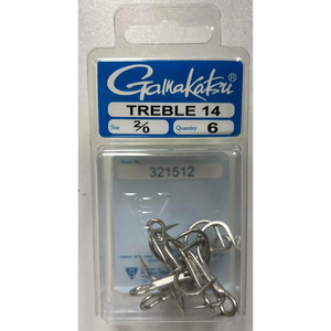 Gamakatsu 14 Treble Fishing Hook 2/0 6pk