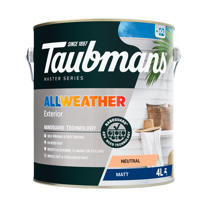 Taubmans 4L Neutral Matt All Weather Exterior Paint