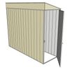 Build-a-Shed 0.8 x 2.3 x 2m Skillion Single Hinged End Door Shed - Cream