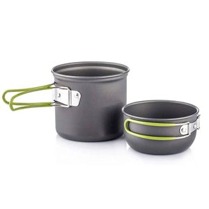 Lifebay Camping Cookware Kit Portable 2-Pot Green
