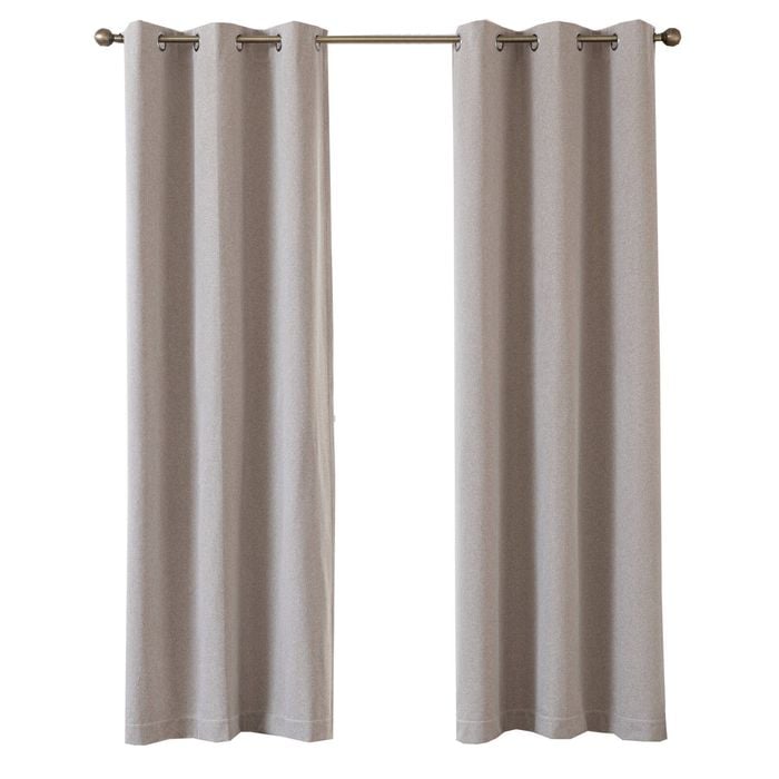 Windoware 120 x 223cm Natural Flynn Bonded Blockout Eyelet Curtain - 1 Pack