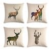 Catzon 4 Pcs Wildlife Animals Throw Pillow Covers Linen Pillowcase for Couch