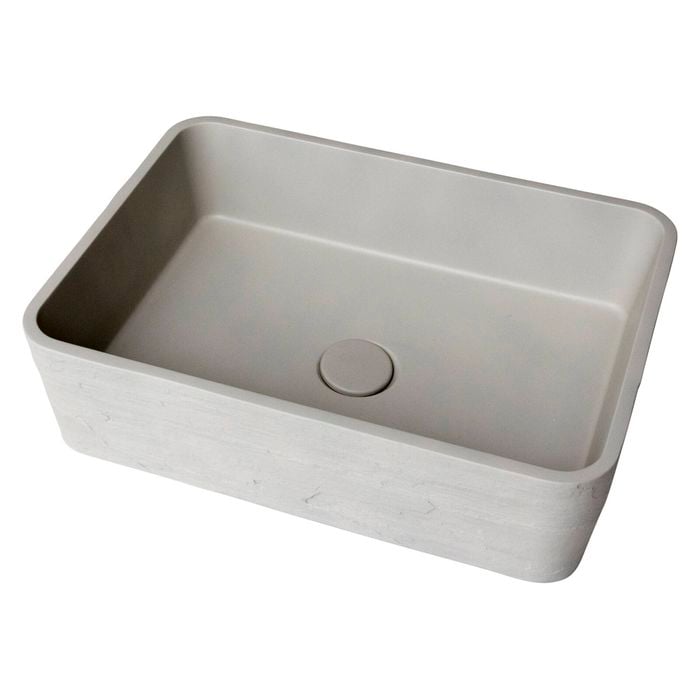 New Form Concreting Ridge Rectangle Concrete basin in Earth texture in Light Grey 