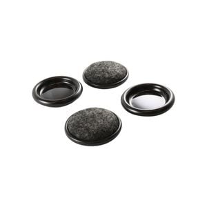 Surface Gard 30mm Brown Carpet Base Round Castor Cup - 4 Pack