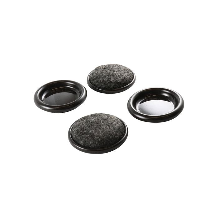 Surface Gard 30mm Brown Carpet Base Round Castor Cup - 4 Pack